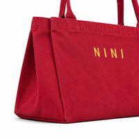 Sac fourre-tout en toile personnalisé, mini sac à cosmétiques, pochette de toilette vintage en coton rouge délavé, organiseur de voyage, trousse de toilette quotidienne