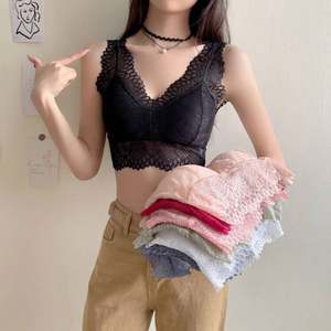 Nouvelle dentelle large bandoulière <span class=keywords><strong>dos</strong></span> nu soutien-gorge sous-vêtements femmes sans fil anti-exposition push up base gilet tube top vente en gros - Product Image 5