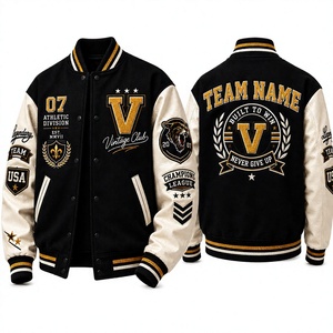 Custom Varsity <b>Jacket</b> Embroidered Letterman <b>Jacket</b> Baseball Bomber <b>Jacket</b> OEM ODM Private Label Team School College Uniform - Product Image 1