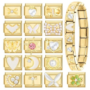 Bracelet élastique DIY en acier inoxydable avec breloque papillon mignonne et placage électrolytique - Product Image 3