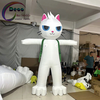 Mascotte géante gonflable en forme de chat blanc pour la promotion des centres commerciaux, la décoration d'événements, les spectacles et les expositions