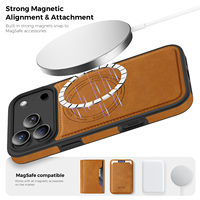 Étui de téléphone magnétique 2-en-1 séparable en cuir avec porte-cartes pour iPhone 17 Air 16 Pro Max 15 14 13 12 Samsung S25 Ultra S24 Plus