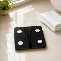 Balance connectée Bluetooth OEM en gros, rechargeable, en verre trempé, avec synchronisation via application et prise en charge multi-utilisateurs pour le suivi de la forme physique