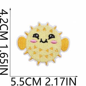 แผ่นปะติดลายปักธีมทะเล สาหร่าย ปู ปลา โลมา เต่า เปลือกหอย สำหรับตกแต่งเสื้อผ้า หมวก กระเป๋า - Product Image 5