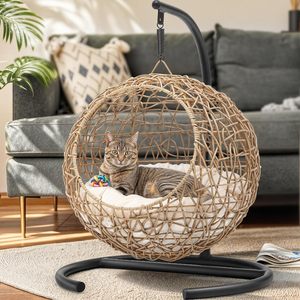 Modern Design Hanging Egg <b>Chair</b> Outdoor Seagrass Steel Pet Swing <b>Chair</b> PE Rattan Living Room Courtyard Park Hotel Use - Product Image 4