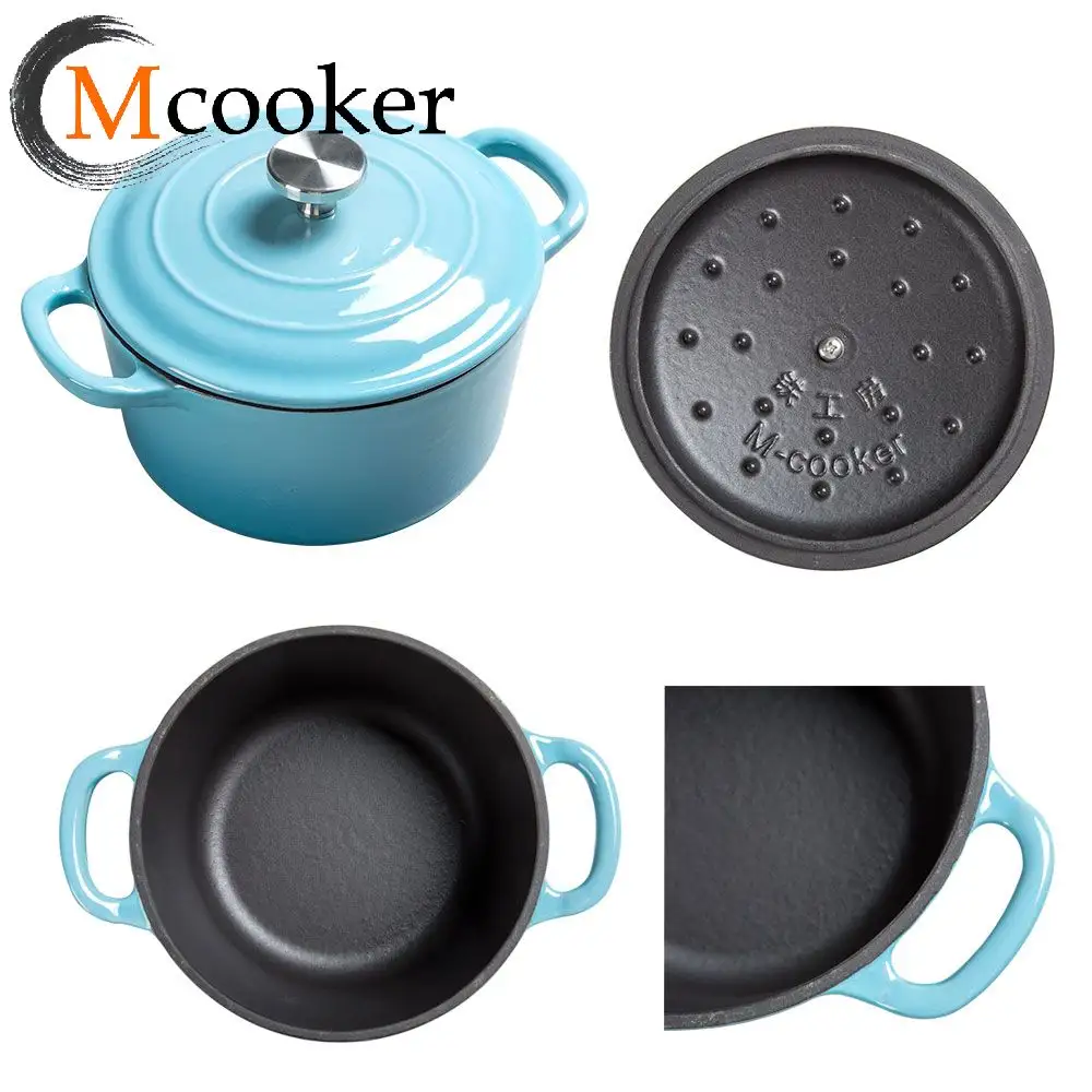 Stoofpot Metaal 28Cm Cocotte Gietijzer Nederlandse Oven Schotel Stoofpot Soep Koken Keuken Gietijzeren Braadpan Met Stoomboot