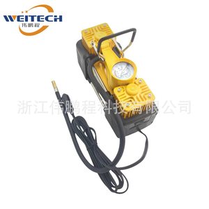 เครื่องสูบลมยางแบบสองกระบอกสูบ Weitech 12V 150Psi แบบพกพา ทำจากโลหะ พร้อมเกจวัดแรงดัน - Product Image 3
