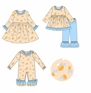 Custom <b>Halloween</b> Candy Corn Cute Bows Print Little Girls Outfits Kids Dress <b>Baby</b> Ruffles Romper Sister Matches New <b>Clothes</b> - Product Image 1