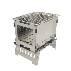 Poêle à bois pliable d'extérieur, gril de camping portable en acier inoxydable, poêle domestique multifonctionnel 20x15x21cm - Product Image 3