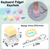 Siap Kirim 6 Pcs Gantungan Kunci Keyboard Fidget Mainan Penghilang Stres Tombol Klik Dekompresi Hadiah