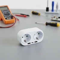 Multiprise professionnelle européenne 2 voies Schuko avec 2 ports USB-A, 1 port USB-C, concentrateur de charge 16A pour maison et bureau