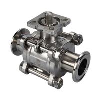 Vanne à boisseau sphérique manuelle en acier inoxydable DN25 à trois voies, à soudure bout à bout, hygiénique, filetée, trois pièces, pour eau, vente en gros d'usine, OEM