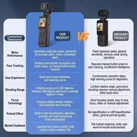 Caméra d'action 4K pour vlogging, caméra de poche rotative avec stabilisation audio-vidéo, écran tactile, caméscope portable pour les voyages