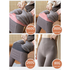 Leggings de invierno sin costuras de control medio para mujer, pantimedias de tela gruesa de cintura alta, súper elásticas de nailon antibacterianas - Product Image 2