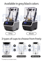 HENGZHI Broyeur à glace commercial professionnel haute vitesse 2200W 1,5L certifié NSF insonorisé à faible bruit pour cafés