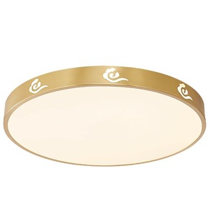 โคมไฟเพดาน LED ทรงกลมบางเฉียบ ทำจากทองแดงทั้งหมด สไตล์จีนใหม่ สำหรับห้องนอน ห้องรับประทานอาหาร ห้องนั่งเล่น ทางเดิน โถงทางเดิน - Product Image 2