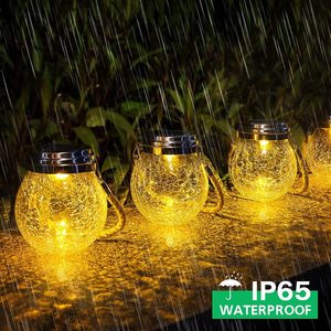 โคมไฟแขวนพลังงานแสงอาทิตย์แบบกันน้ำ IP65 20 LED รูปทรงโหลแก้ว แสงสีขาวอบอุ่น สำหรับตกแต่งสวน หญ้า และเทศกาลต่างๆ - Product Image 6