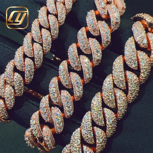 Pulsera de Moissanita que Pasa el Test de Diamantes, 12-15MM, Joyería Hip Hop, Plata de Ley 925, Certificado GRA, Pulsera de Eslabones Cubanos - Product Image 6