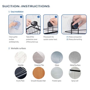 WIREKING Power <strong>Suction</strong> No Drilling Wall Mounted Bathroom Organizer <strong>Shower</strong> Caddies Corner Rack Soap <strong>Holder</strong> - Product Image 6