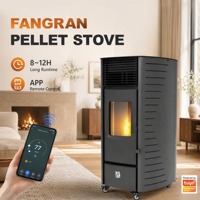 Estufa de Pellets de Madera Moderna Fangran 80B OEM ODM con Pantalla Táctil WiFi, Chimenea sin Humo para Almacenes y Fábricas