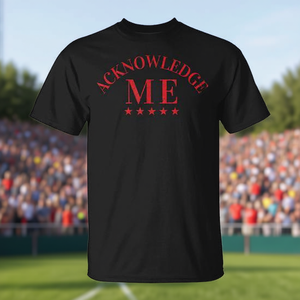 T-shirt de compétition sportive « Acknowledge Me » noir et rouge imprimé pour homme – Tenue décontractée - Product Image 3
