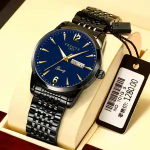 TRS068 TRSOYE Design Fashion Hands Men New Watch Wholesale Wrist Band Watch Dial Custom Leather Strap Couple Quartz Watch Sale