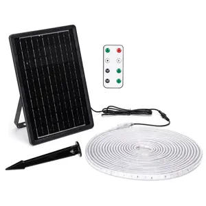 Tira de luz LED solar - Tira de 10 m, RGB, 100 W, ideal para uso en exteriores, impermeable, fácil instalación, ideal para - Product Image 1