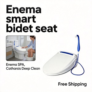 Asiento de bidé inteligente con bomba incorporada, calefacción, UV, antibacteriano, autolimpieza, higiene femenina, enema SPA, alivio del estreñimiento, forma de U, suave - Product Image 1