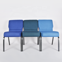 Chaises d'église empilables en métal gris bleu, robustes, à emboîtement, pour prêtres, pasteurs, sièges de culte, vente en gros
