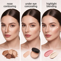 Pinceau correcteur double embout et pinceau contour du nez, pinceaux de maquillage double tête, marque privée, logo personnalisé, outil cosmétique en gros