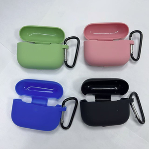 เคสหูฟังซิลิโคนแบบมีห่วงคล้อง สีพื้น รองรับการปรับแต่งโลโก้ สำหรับ Airpods <span class=keywords><strong>Pro</strong></span> 3 <span class=keywords><strong>Pro</strong></span> <span class=keywords><strong>2</strong></span> และ Airpods 4 - Product Image 6