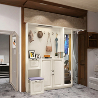 Mueble de Almacenamiento de Madera Personalizado, Ultrafino de 17 cm, Banco Moderno para Zapatos, Perchero para Recibidor, Separador Estrecho para Sala de Estar