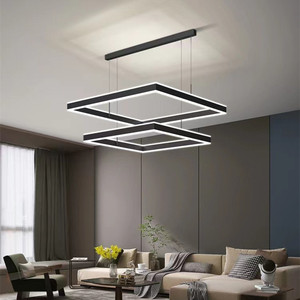 Lustre carré LED en acier inoxydable doré, hauteur réglable, culot E26, lumière blanc chaud 3500K, abat-jour en cristal, 120 LED - Product Image 6