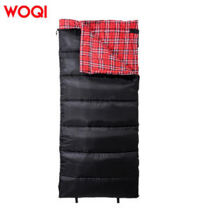 Sac de couchage en flanelle de coton Woqi, type enveloppe, pour adultes, trois saisons, randonnée, camping, respirant, 1,3 kg, noir, rose rouge - Product Image 1