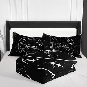 LEO <span class=keywords><strong>ZODIAC</strong></span> Trọng lượng nhẹ Quilted <span class=keywords><strong>bedding</strong></span> <span class=keywords><strong>Set</strong></span> tất cả các lứa tuổi 1 Comforter & 2 pillowcases với được trang bị Ga Trải Giường & coverlets cho mùa hè - Product Image 5