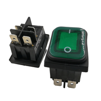 Interrupteur à bascule carré étanche JEC 16A 250V AC pour appareils électriques ou équipements médicaux ou voiture JS-608FAL-0-G/B-2-P1