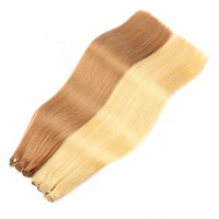 Ekstensi Rambut Asli India Double Drawn Liquidation Stock, Bebas Kusut, 10"-26" Pirang, Grosir, Untuk Salon