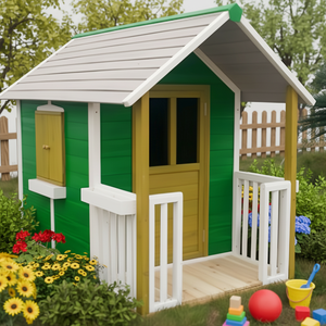 Maison de jeu portable en bois pour enfants SHUNDA, imperméable, revêtement PVC, bois naturel, pour enfants de 3 à 8 ans - Product Image 6