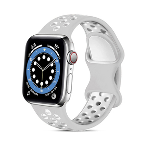 สายซิลิโคนสำหรับนาฬิกา Apple Watch band 44mm 40mm 42mm 38mm สร้อยข้อมือระบายอากาศ Correa iWatch Series 3 6 5 4 SE 7 45mm 41mm