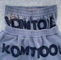 Pantalon décontracté pour homme, style streetwear américain hip-hop côte ouest, tricoté, taille mi-haute, double ceinture, avec broderie et appliqué lettres