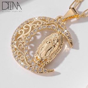 Ciondolo Religioso Femminile di Alta Qualità, Pendente <span class=keywords><strong>Madonna</strong></span> Luna - Product Image 5
