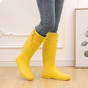 Bottes <span class=keywords><strong>de</strong></span> <span class=keywords><strong>pluie</strong></span> hautes pour femmes, légères, pliables, imperméables, en caoutchouc, avec col ajustable, vente en gros OEM - Product Image 6