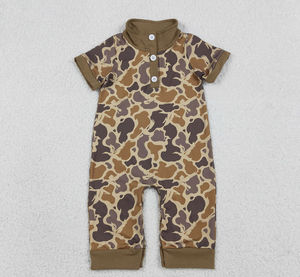 Combinaison d'été pour bébés garçons à imprimé camouflage 5 couleurs, combinaisons de chasse pour frères et sœurs - Product Image 2