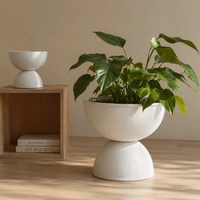 Pot de fleurs nordique simple en forme de bol, grande capacité, en plastique écologique, pour la décoration intérieure