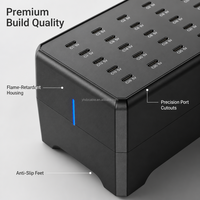 Station de charge USB-C 150W à 30 ports, chargeur multi-ports de bureau avec distribution intelligente de l'alimentation pour salle de classe, bureau, école