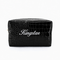 Pochette cosmétique de luxe en similicuir crocodile brillant, sans cruauté, écologique, avec fermeture éclair, organiseur de maquillage pour cadeau