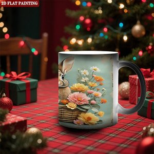 แก้วกาแฟเซรามิกเปลี่ยนสีได้ ขนาด 11 ออนซ์ สีดำด้าน สำหรับใช้ในบ้าน ดีไซน์เรียบง่าย ใช้ได้ทุกวัน - Product Image 2