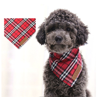 Bandana pour chien personnalisable en coton et polyester écologique, imprimé classique, promotion de marque, fournitures pour animaux de compagnie, vente en gros, été