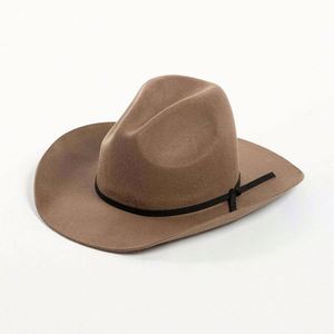 Western Style Mexican Wool Felt Sombrero Hat Fashion Men Women Rolled Brim Fedora Hats - Product Image 3