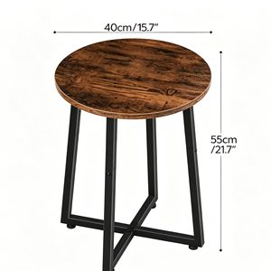 Ronde houten bijzettafel met industrieel metalen frame, kleine ronde salontafel voor woonkamer slaapkamer huisdecoratie - Product Image 5